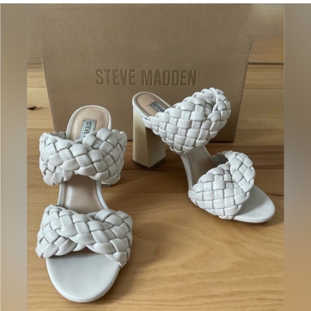 Steve Madden Ivory Braided Heels size 9